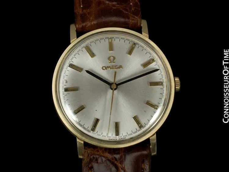 1973 Omega Vintage Mens Dress Watch, Technical Dial, IBM Presentation - 14K Gold