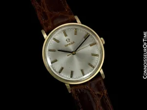 1973 Omega Vintage Mens Dress Watch, Technical Dial, IBM Presentation - 14K Gold