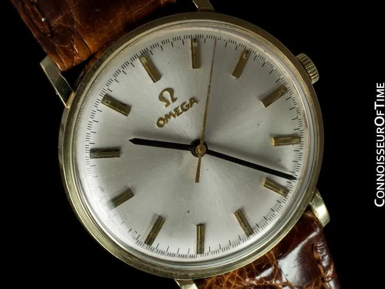 1973 Omega Vintage Mens Dress Watch, Technical Dial, IBM Presentation - 14K Gold