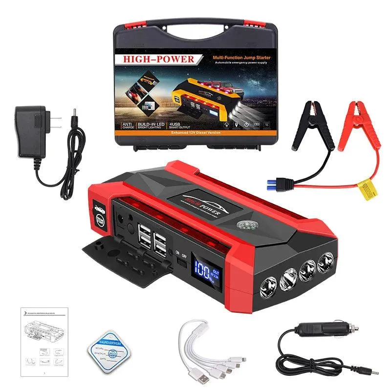 30000mAh Portable Car Jump Starter and Emergency Power Bank for 12V Battery Boosting