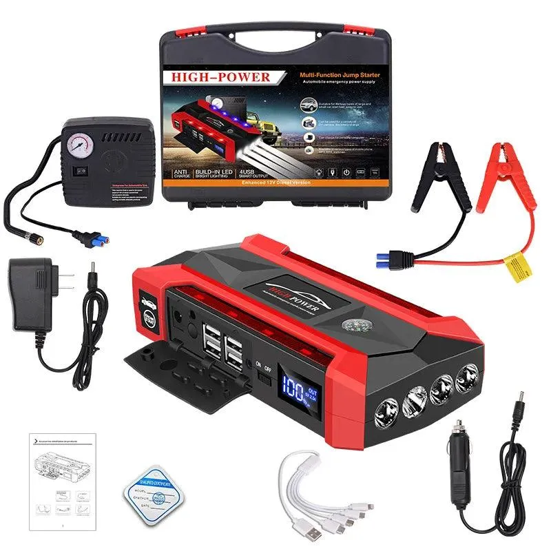 30000mAh Portable Car Jump Starter and Emergency Power Bank for 12V Battery Boosting