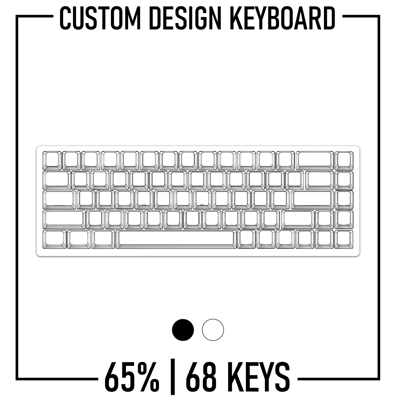 65% Custom Keyboard ( ANSI | 68 Keys | Black )