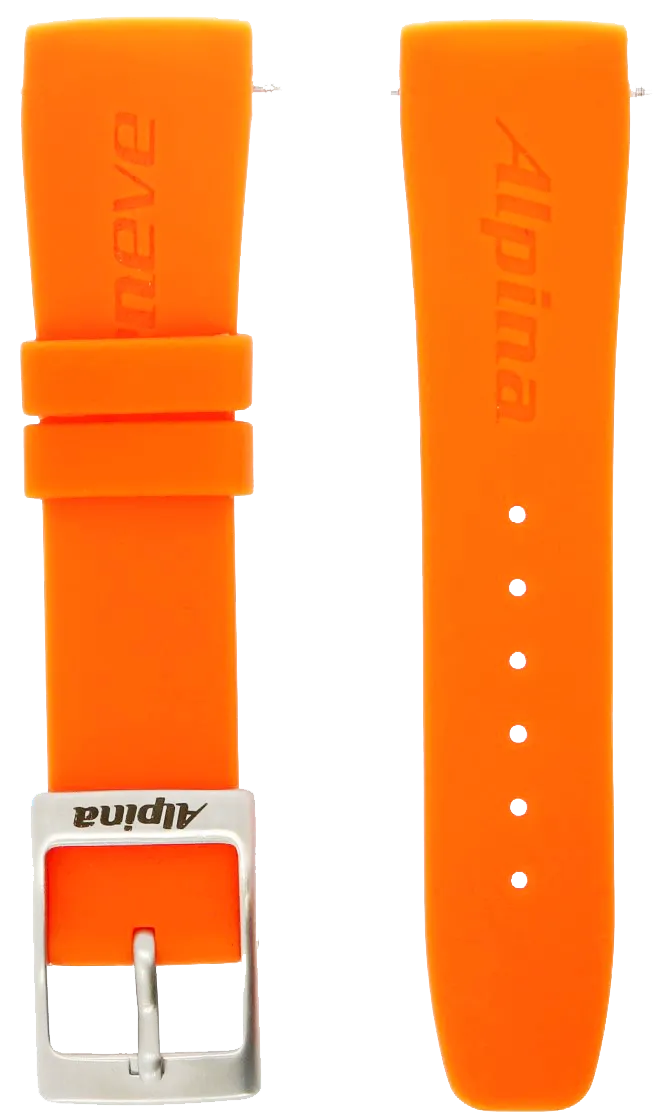 Alpina Seastrong Orange Rubber Strap 22mm