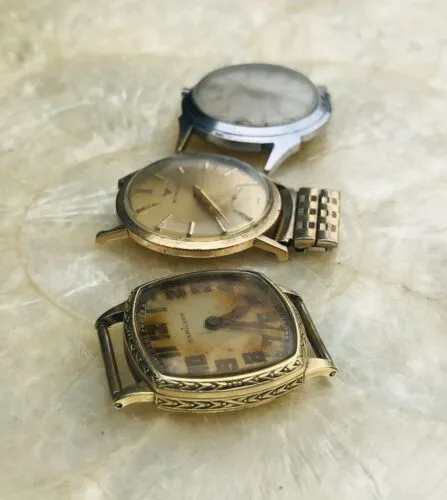 Antique Vintage 14K GF Hamilton, Wittnauer Swiss   Water Shedder Watch Lot of 3