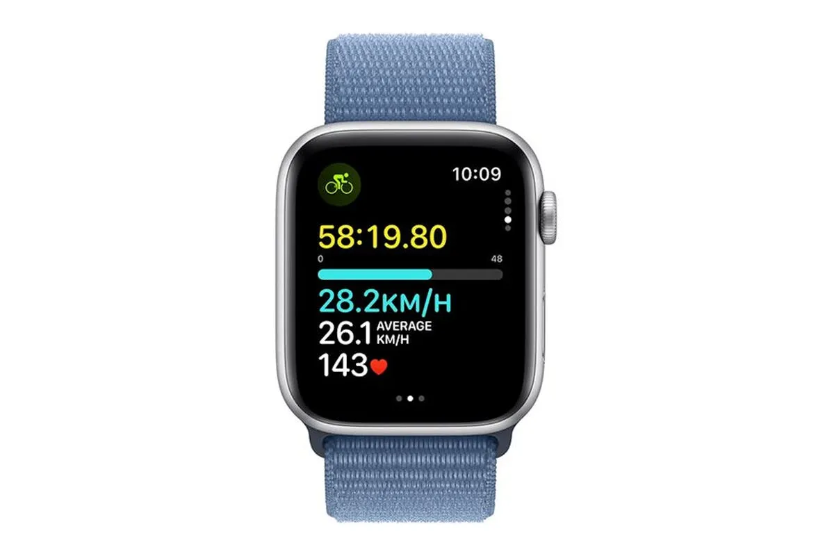 Apple Watch SE GPS | 44mm | Silver Aluminium Case with with Winter Blue Sport Loop - S/L