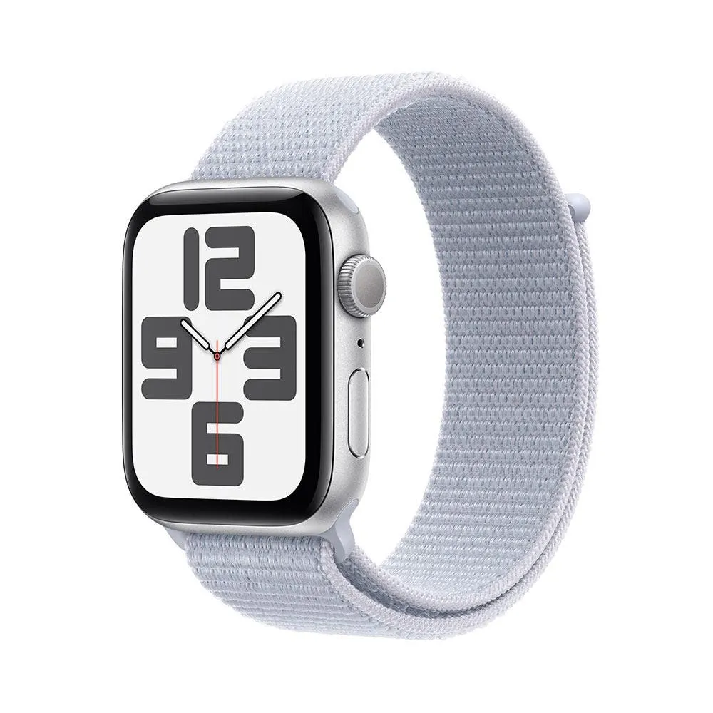 Apple Watch SE Silver Aluminum Case with Blue Cloud Sport Loop