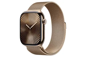 Apple Watch Series 10 GPS   Cellular | 46mm | Gold Titanium Case with Gold Milanese Loop S/M