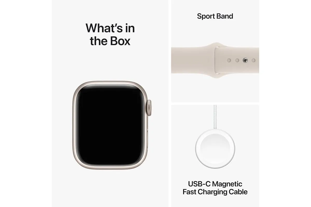 Apple Watch Series 9 | 45mm | Starlight Aluminium Starlight Sport Band S/M