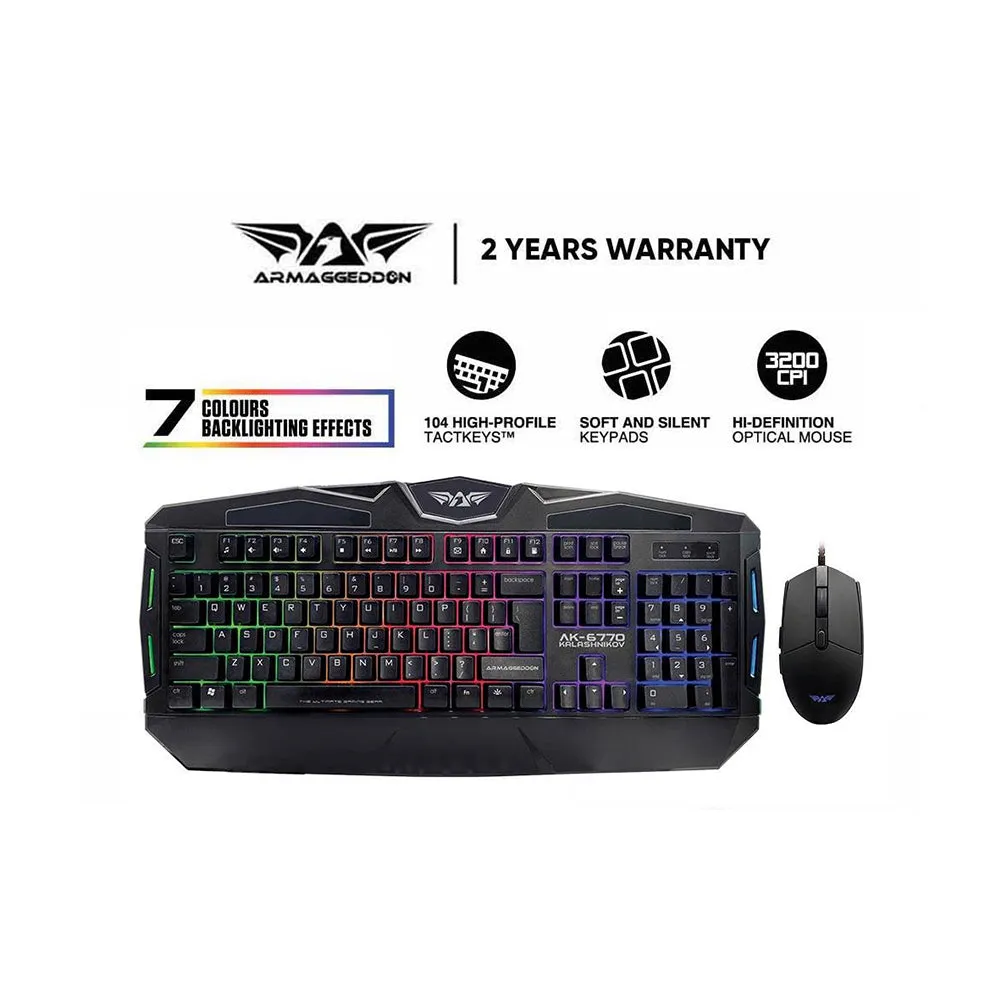 Armaggeddon Wired Gaming Combo Keyboard/ Mouse AK-6770 Kalashnikov