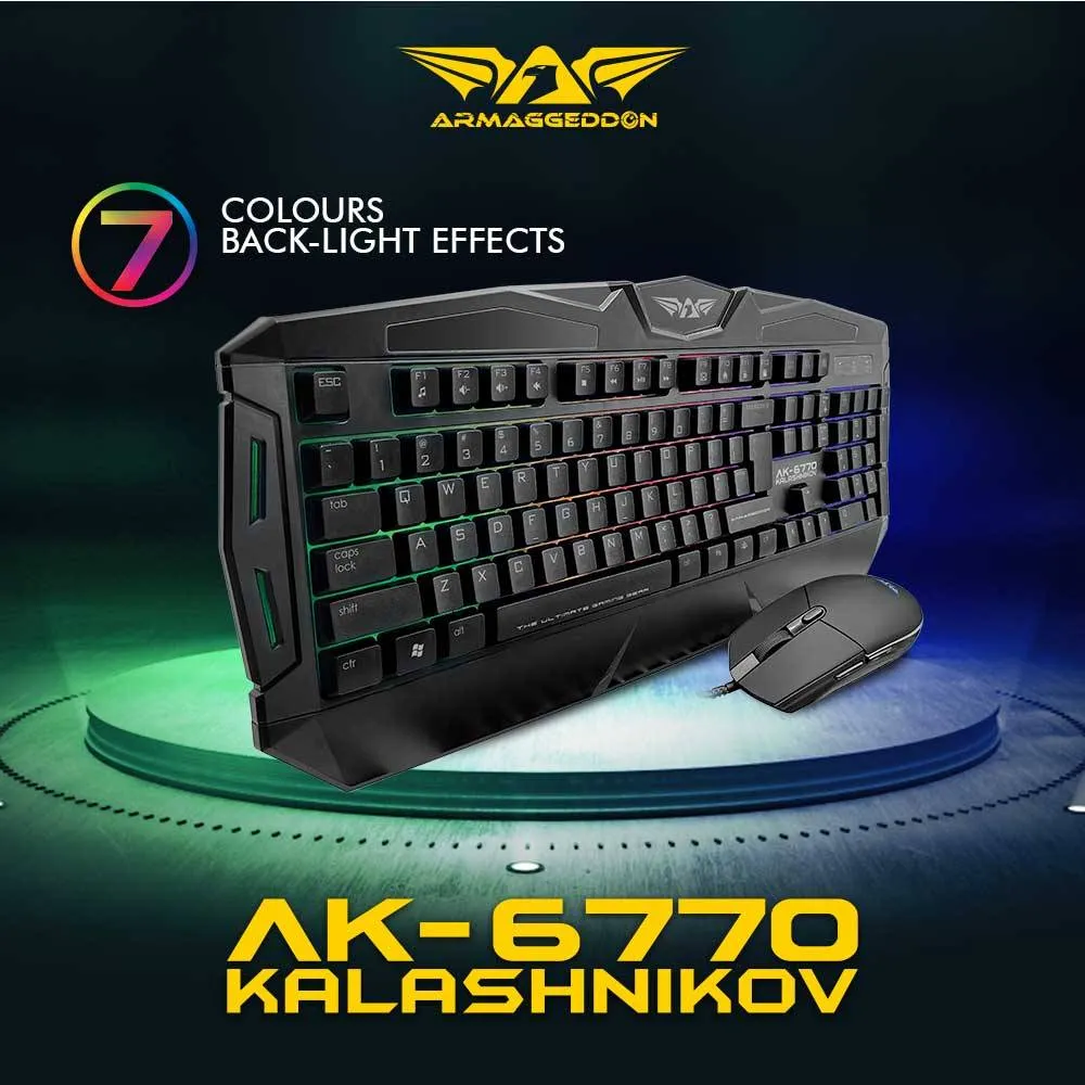 Armaggeddon Wired Gaming Combo Keyboard/ Mouse AK-6770 Kalashnikov