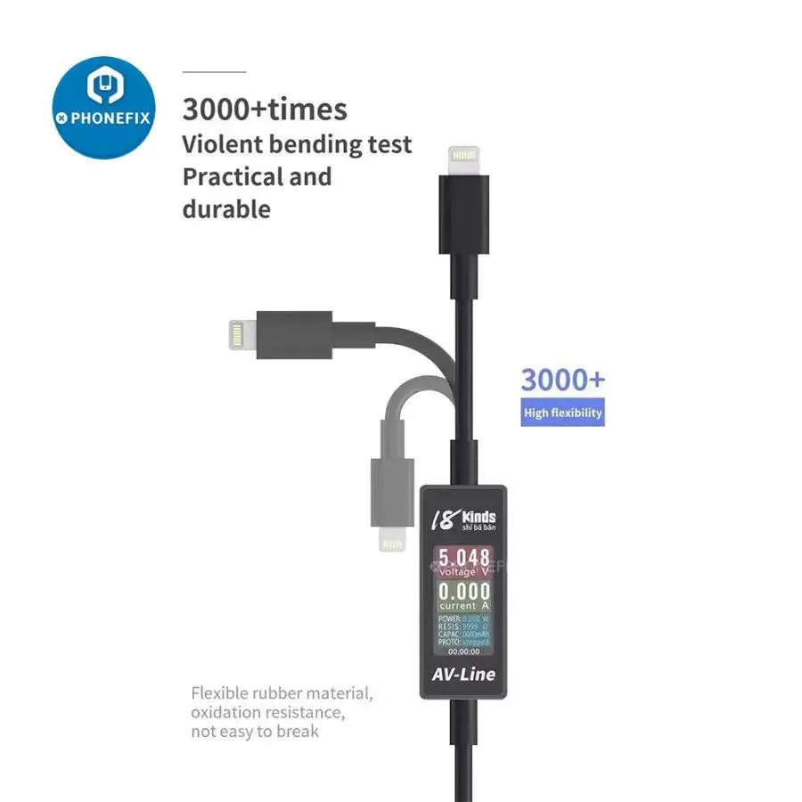 AV-Line Intelligent Charging Detection Line USB Charging Cable for iPhone/Android