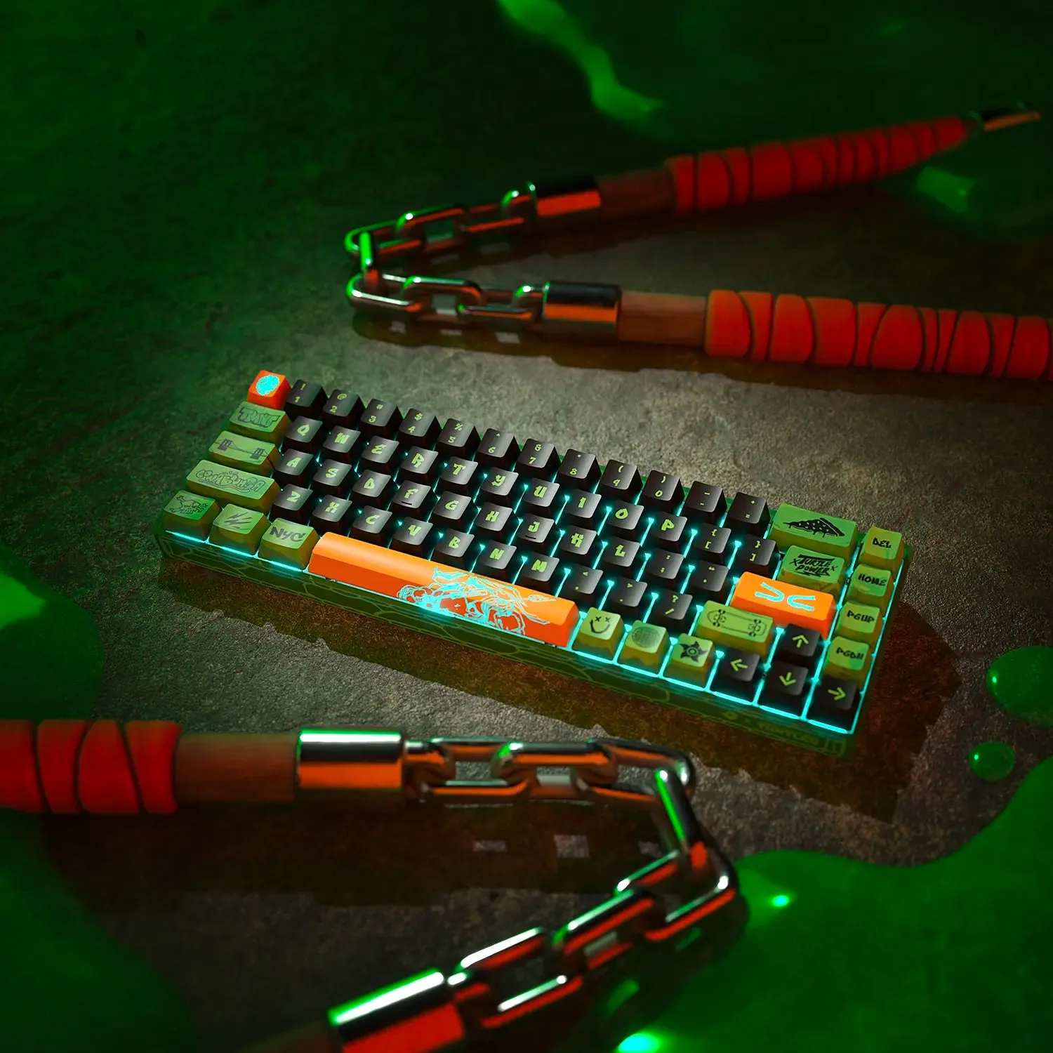 Banshee K68 Magnetic Switch Keyboard - Teenage Mutant Ninja Turtles (4 Colors in 1)