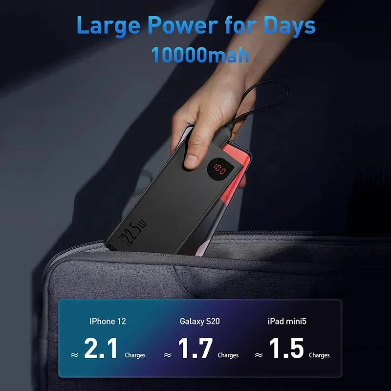 Baseus 10000mAh Fast Charging Power Bank for iPhone & Xiaomi Devices