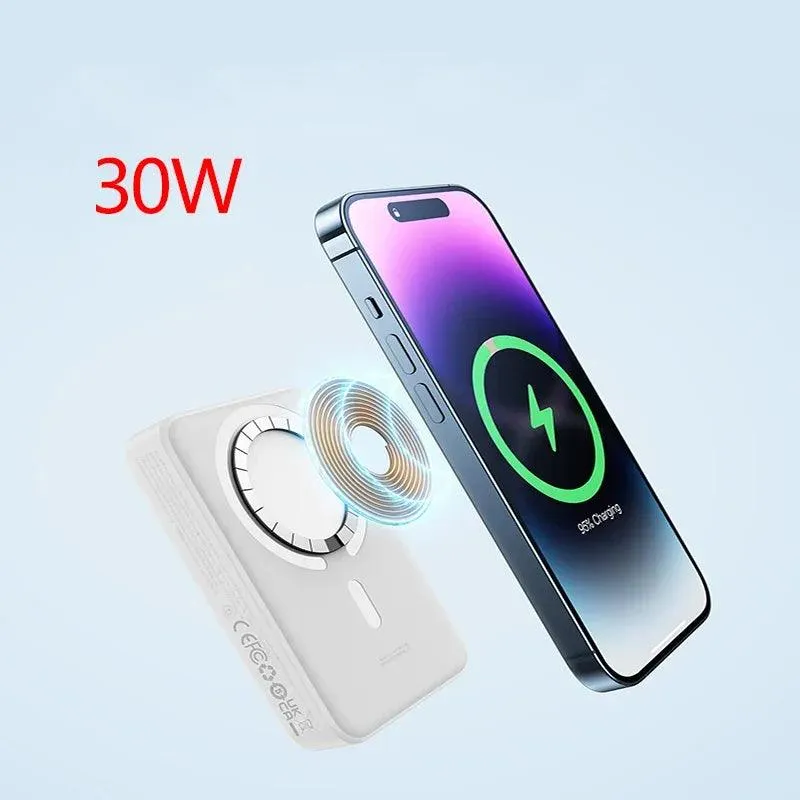 Baseus 10000mAh Magnetic Wireless Power Bank - 20W Portable Charger for iPhone 14, 13, 12