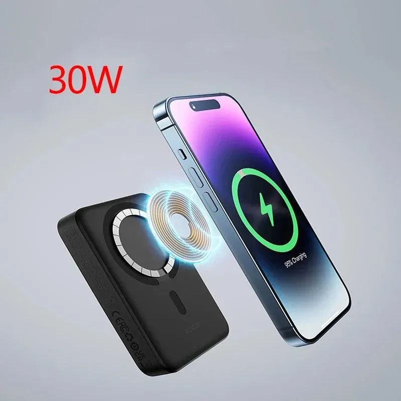 Baseus 10000mAh Magnetic Wireless Power Bank - 20W Portable Charger for iPhone 14, 13, 12