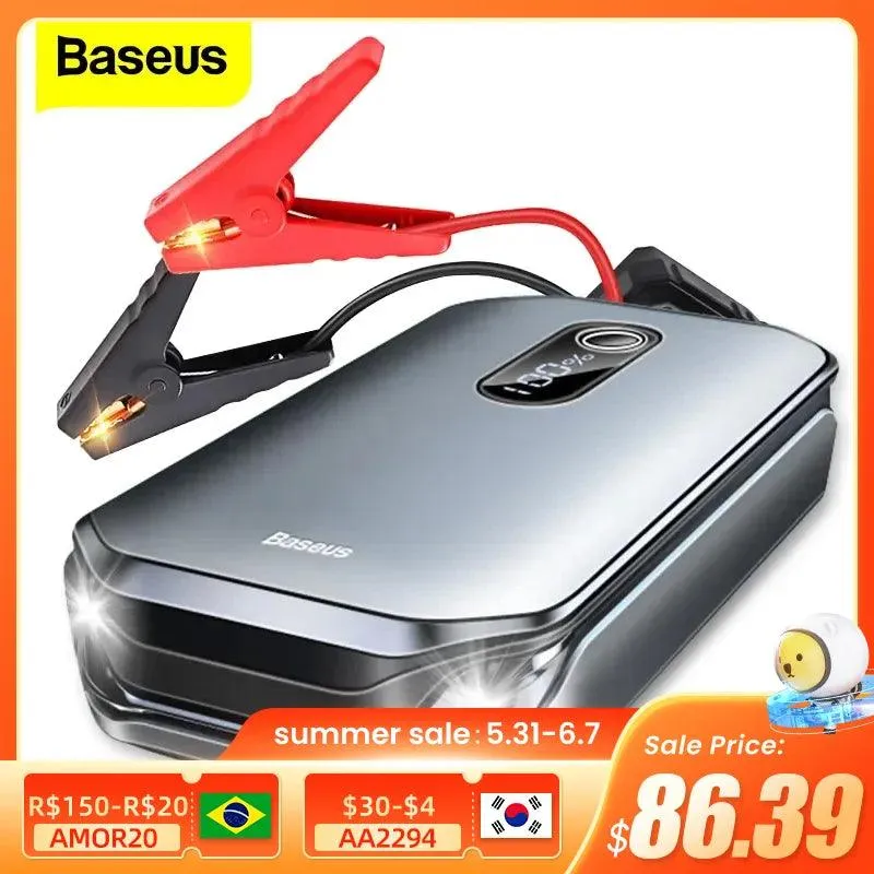 Baseus 12000mAh Emergency Car Jump Starter Power Bank with 1000A Boosting Capacity