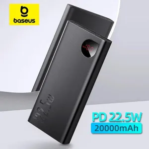 Baseus 22.5W 20000mAh Fast Charging Portable Power Bank with Type C PD for iPhone 15