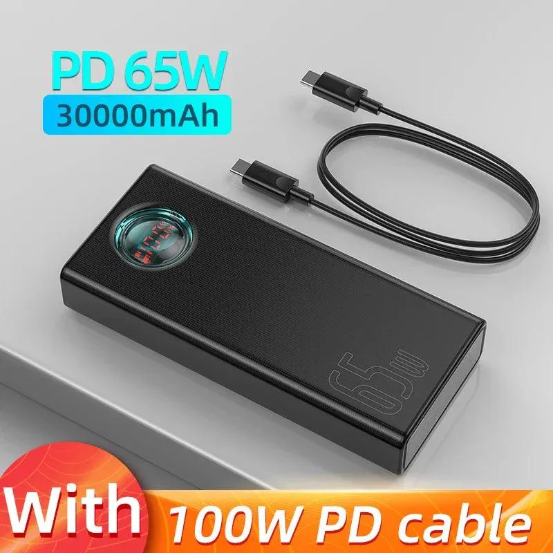 Baseus 30000mAh 65W High-Speed Power Bank with PD Fast Charging for All Devices