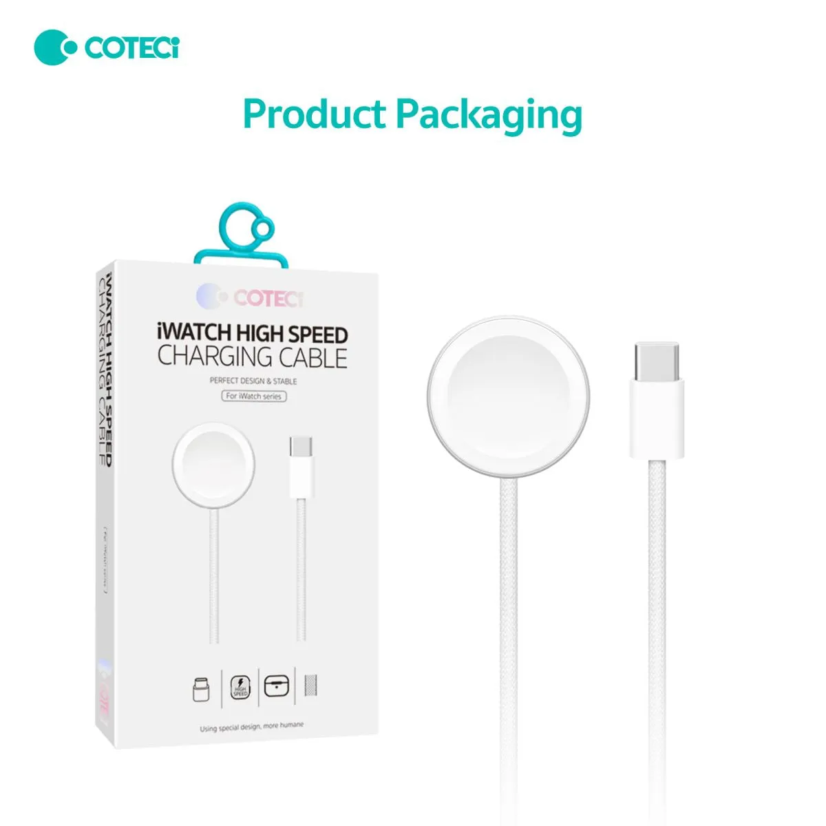 COTECi iWatch Magnetic Fast Charger to USB C Cable 1M - 26001