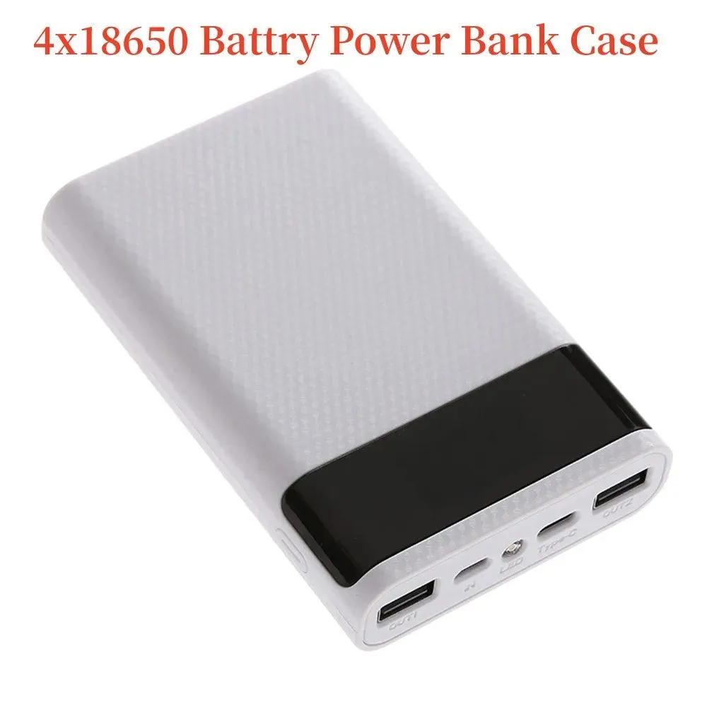 DIY 20000mAh 18650 Power Bank Case with Dual USB & Type C Ports - Customizable Charging Solution for iPhone and Xiaomi