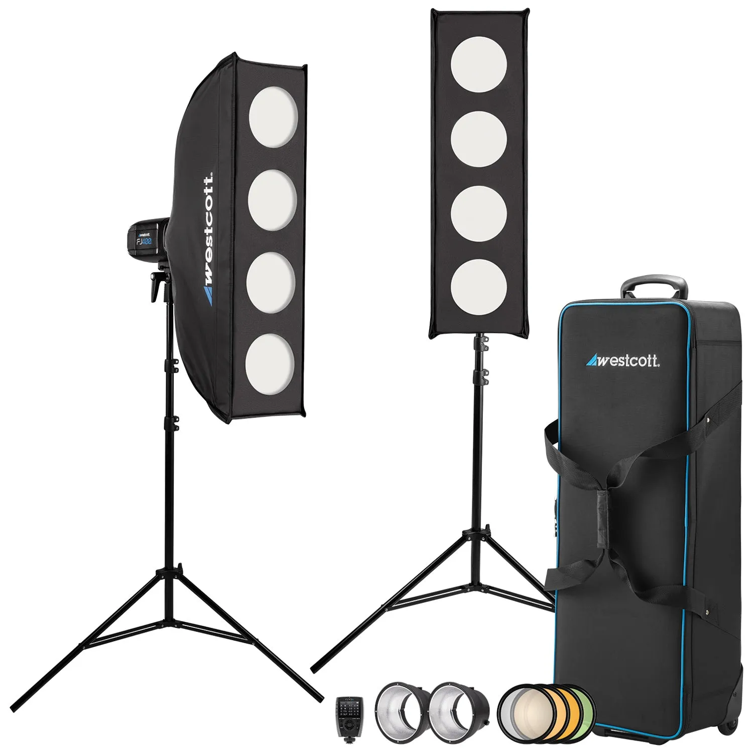 FJ400 Strobe 2-Light 1x3 Kit with Pro Light Mods and FJ-X3 M Universal Wireless Trigger