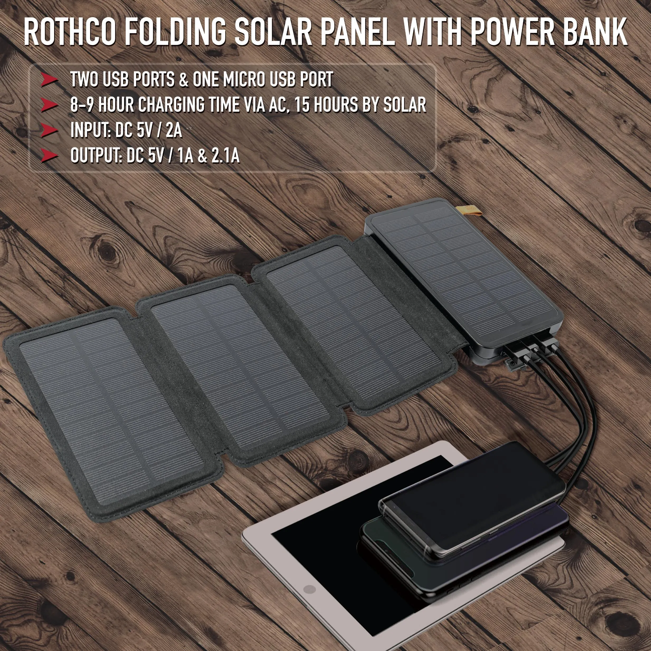 Folding Solar Panel with Power Bank