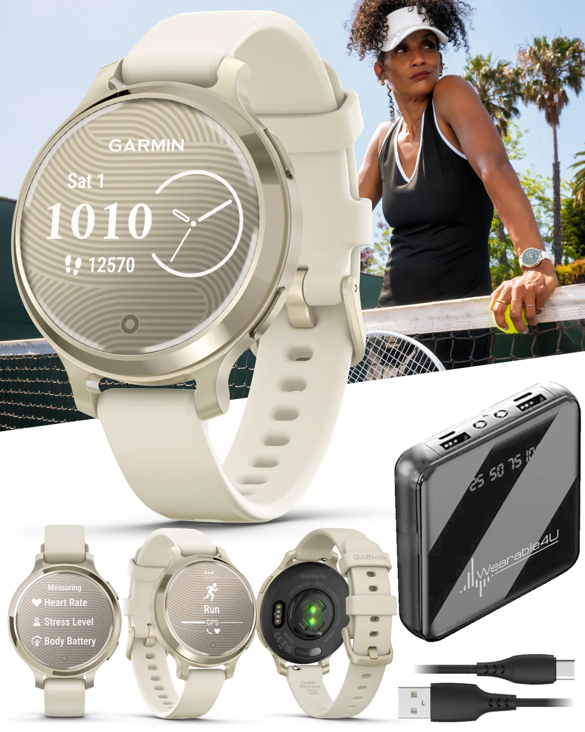 Garmin Lily 2 Active 38 mm Women Stylish GPS Smartwatch