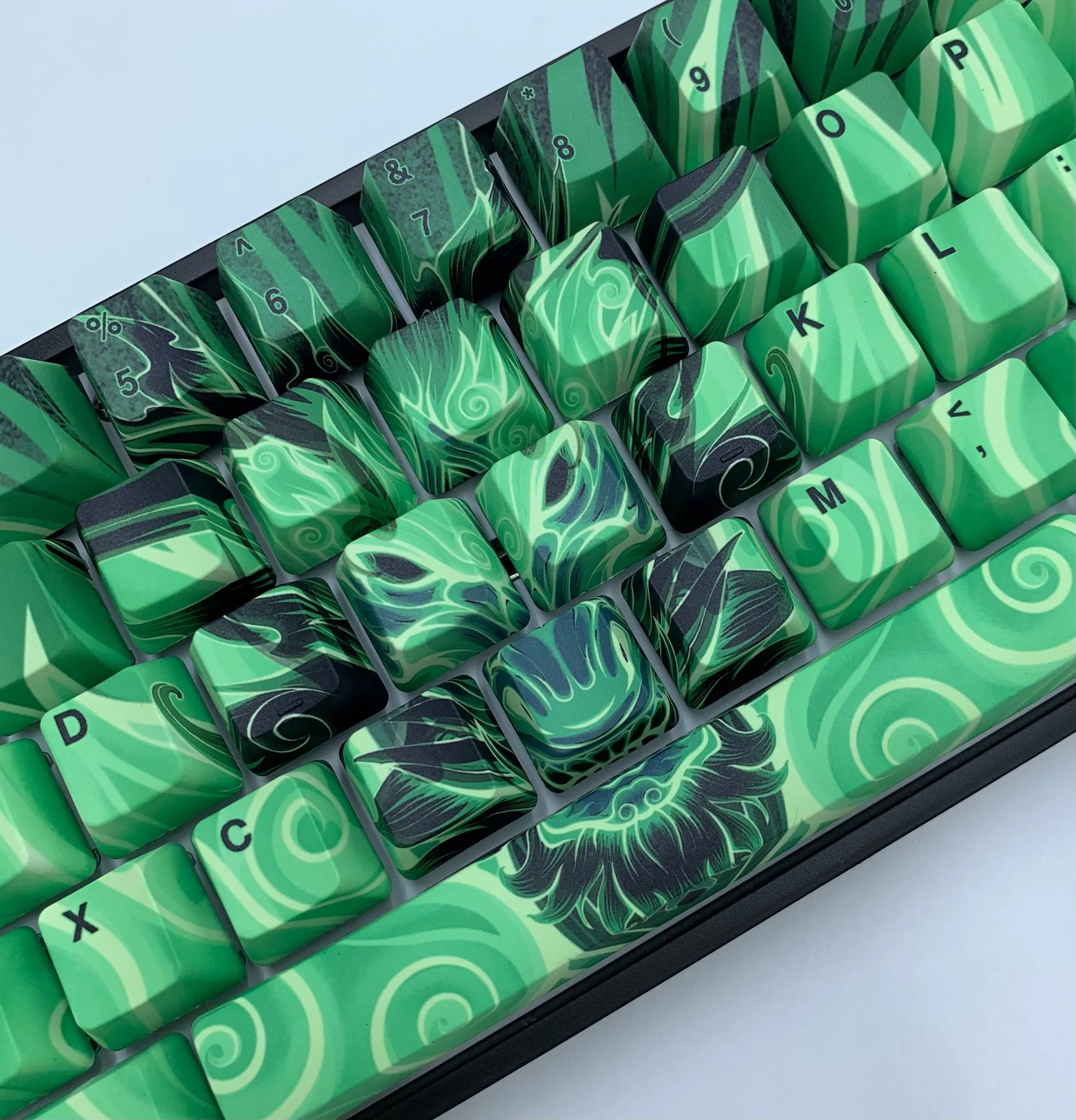 Hayabusa 60% Keyboard - Green Liquid Oni Dragon