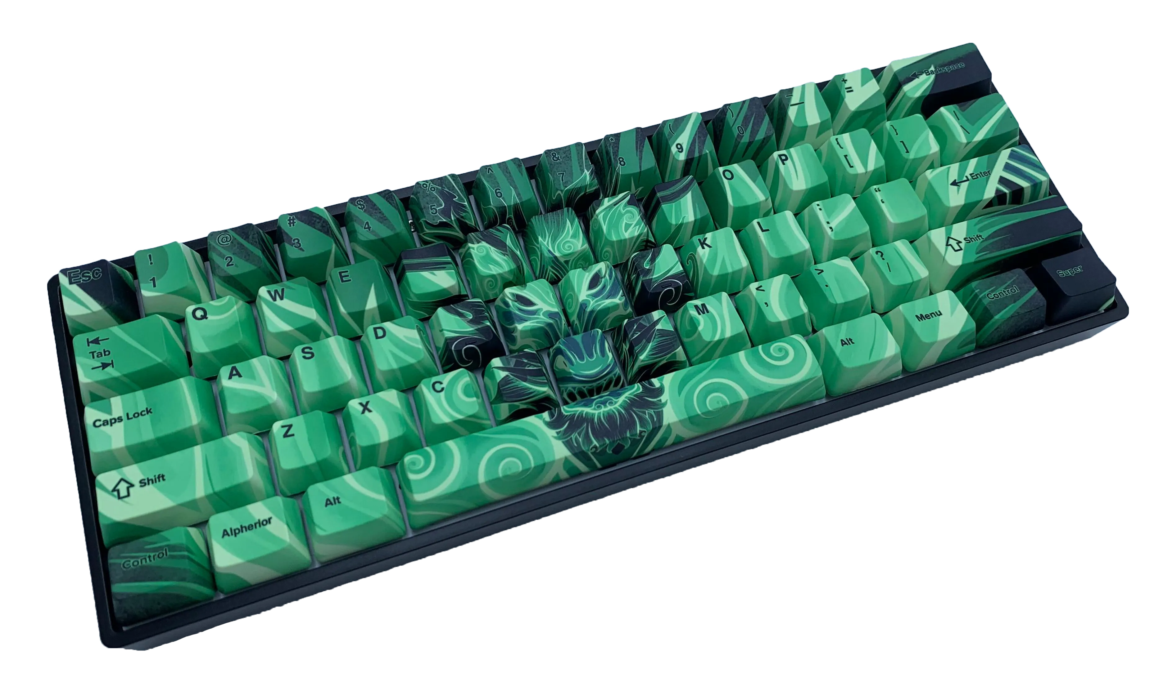 Hayabusa 60% Keyboard - Green Liquid Oni Dragon