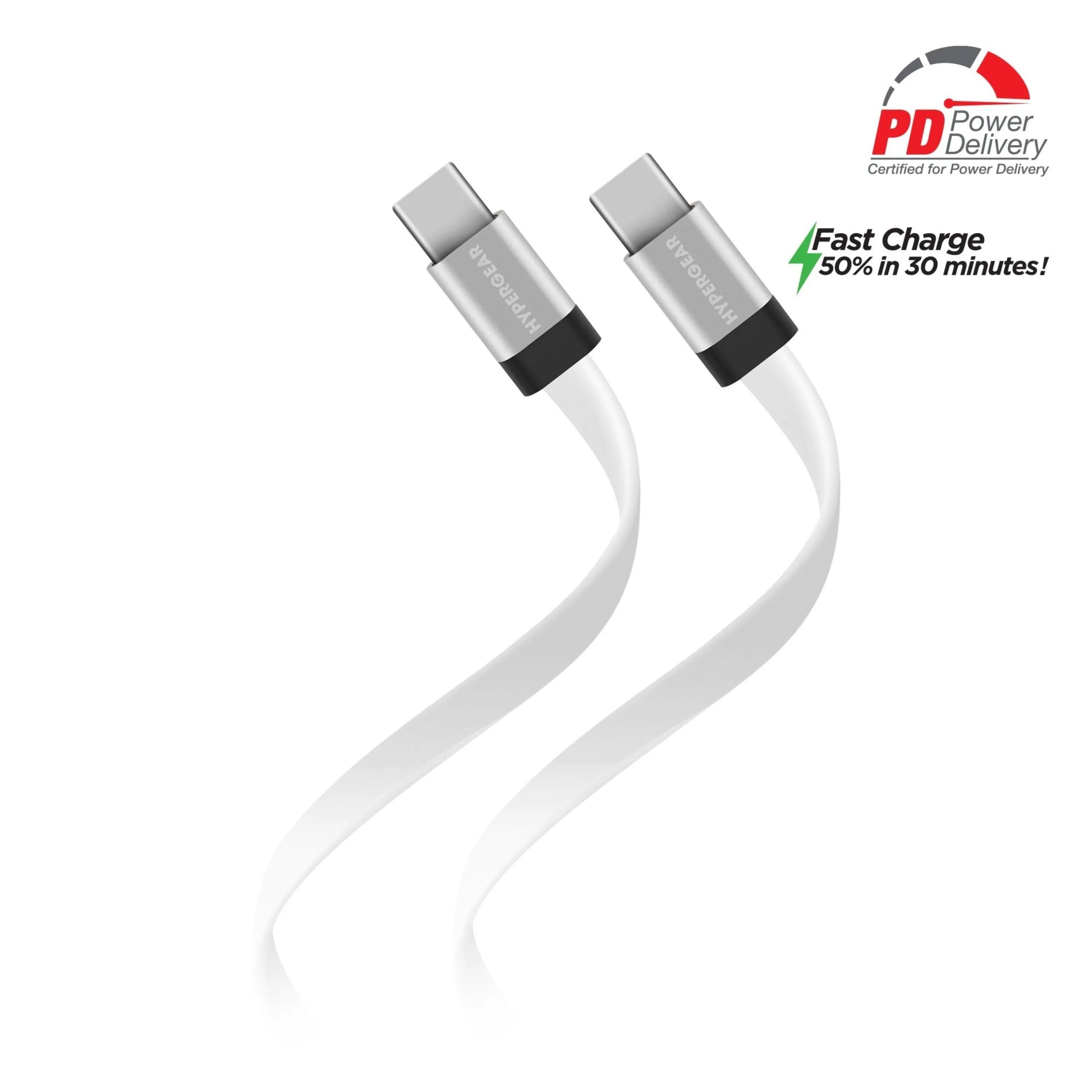 HyperGear Flexi USB-C to USB-C Flat Cable 6ft