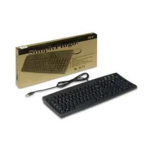 Keyboard SimplyPlugo Brand by Solidtek - Standard US English Black Wired USB Keyboard