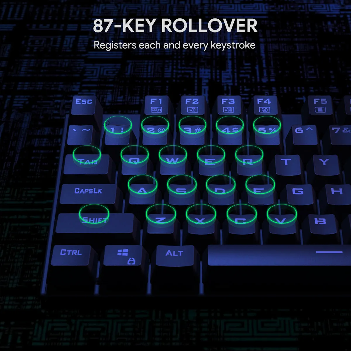 KMG9 TKL Mechanical Keyboard Blue Switches Compact 87Key