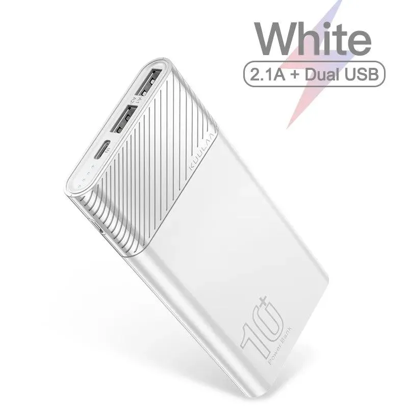 KUULAA Portable Fast Charge Power Bank with Dual Ports and LED Indicator