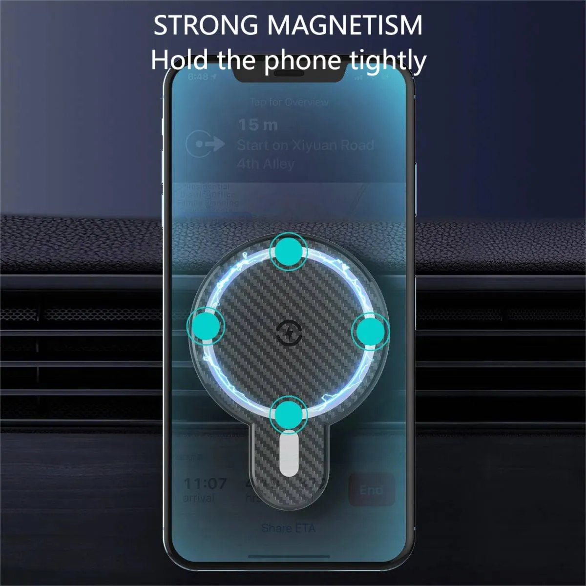 LDNIO MA20 15W Magnetic Wireless Charging Car Phone Holder