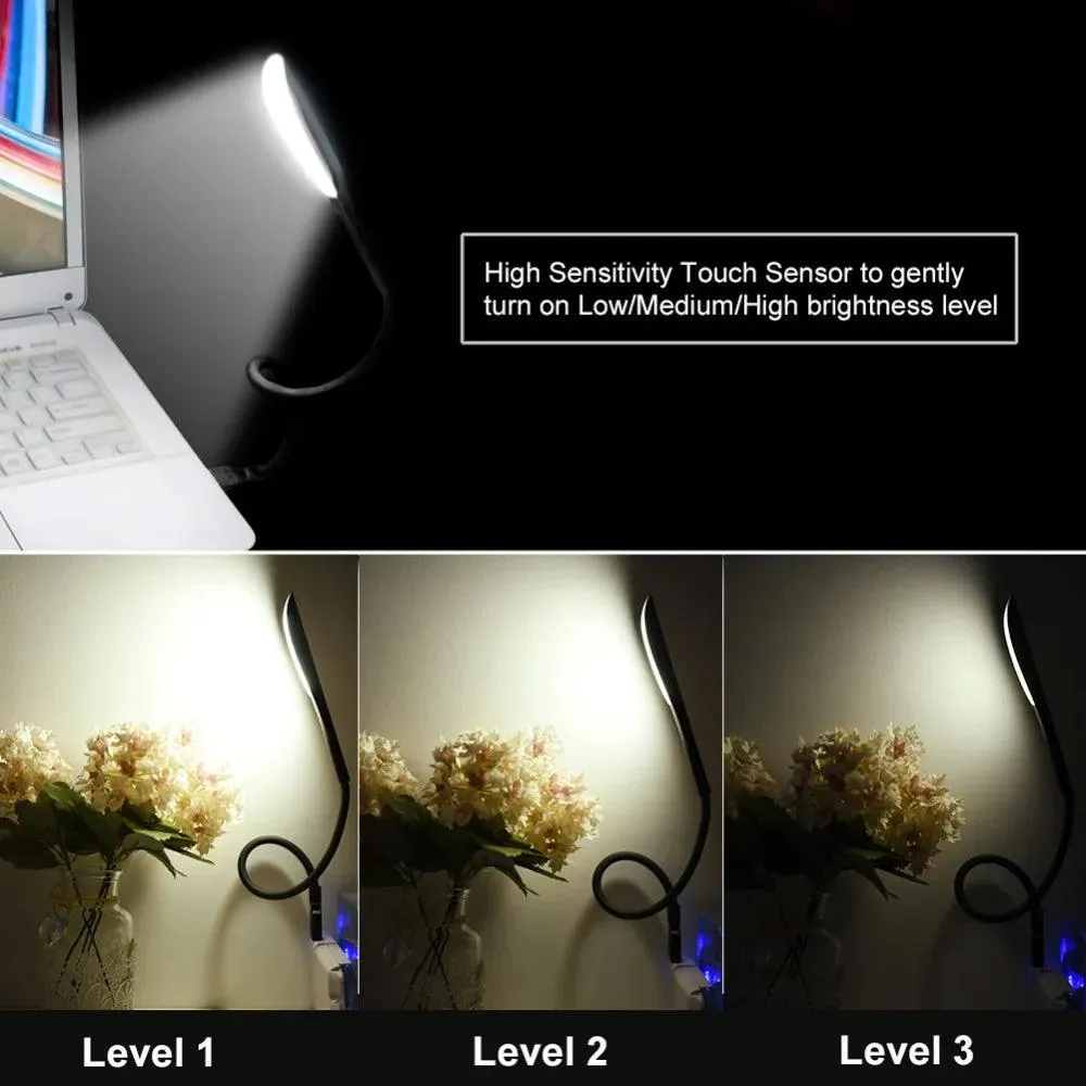 LED Desk Lamp: Dimmable Touch Sensor Night Light for Laptops