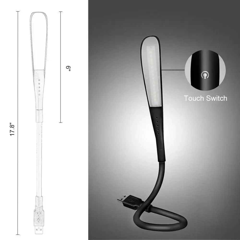 LED Desk Lamp: Dimmable Touch Sensor Night Light for Laptops