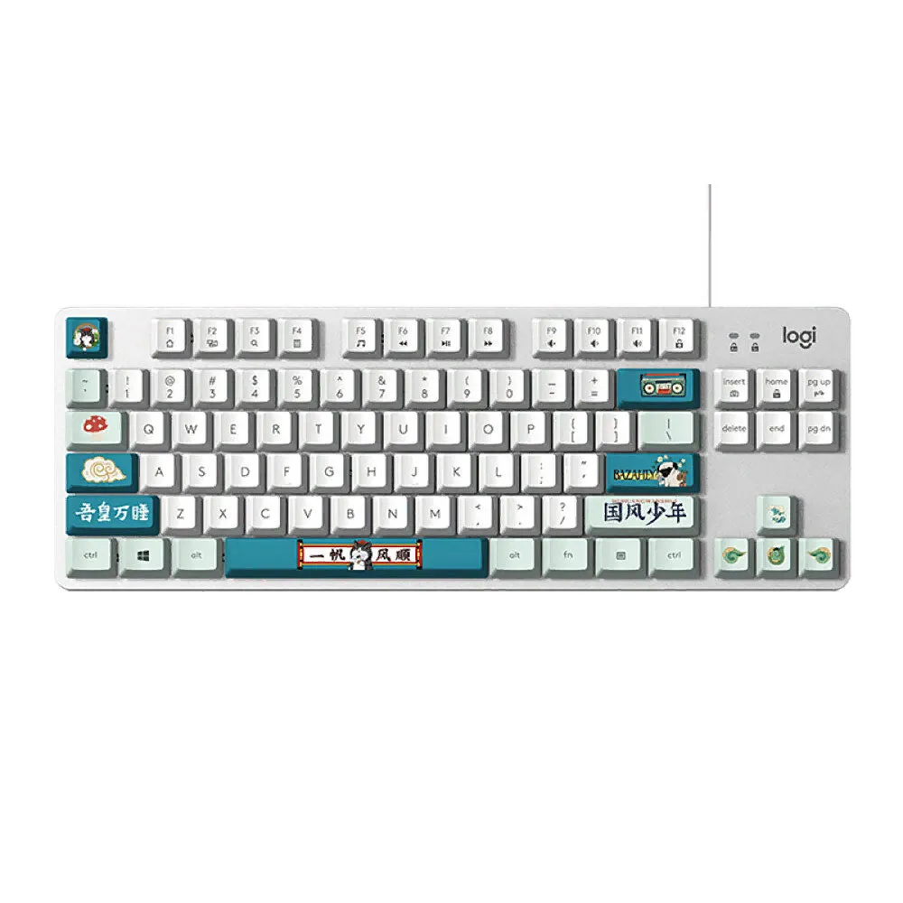 Logitech K835 gaming keyboard, wired, mechanical, Blue Switch, National series, white