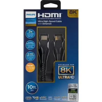 Open Box - Philips 10ft Premium 8K HDMI Cable