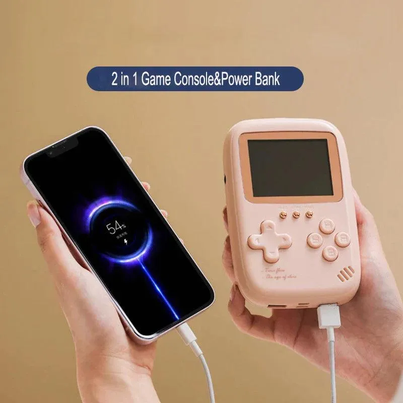 Portable Retro Game Console with 10000 mAh Battery and Dual USB Outputs - 2.8 Inch Handheld Gaming Device