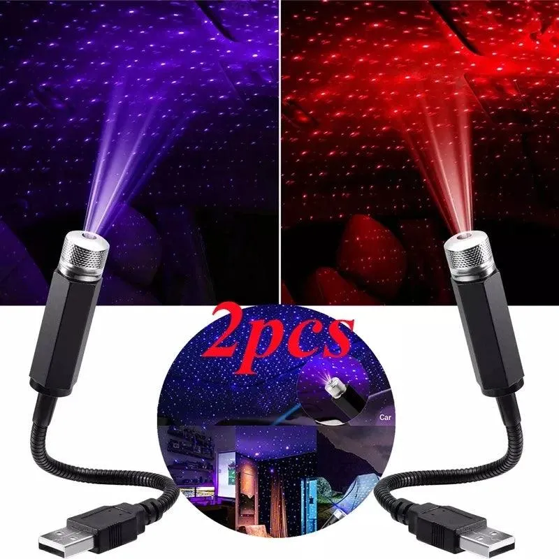 Portable USB Star Projector Night Light for Room & Car - Galaxy Laser Lamp