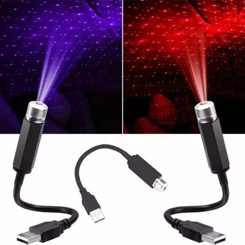 Portable USB Star Projector Night Light for Room & Car - Galaxy Laser Lamp