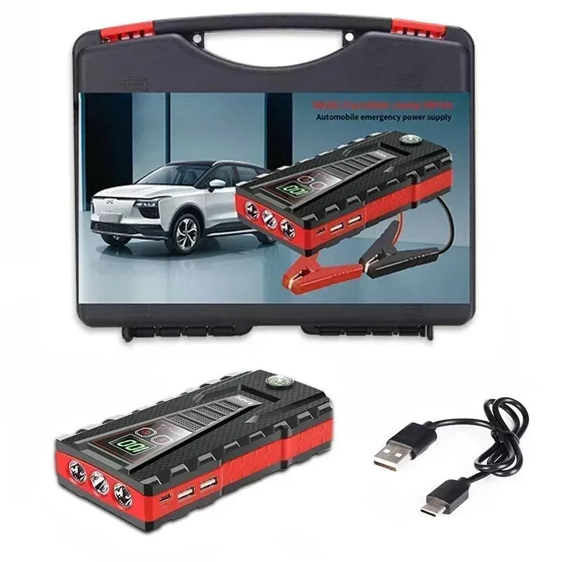 Powerful 600-1200A Emergency Car Jump Starter with Portable Battery Booster and Charger