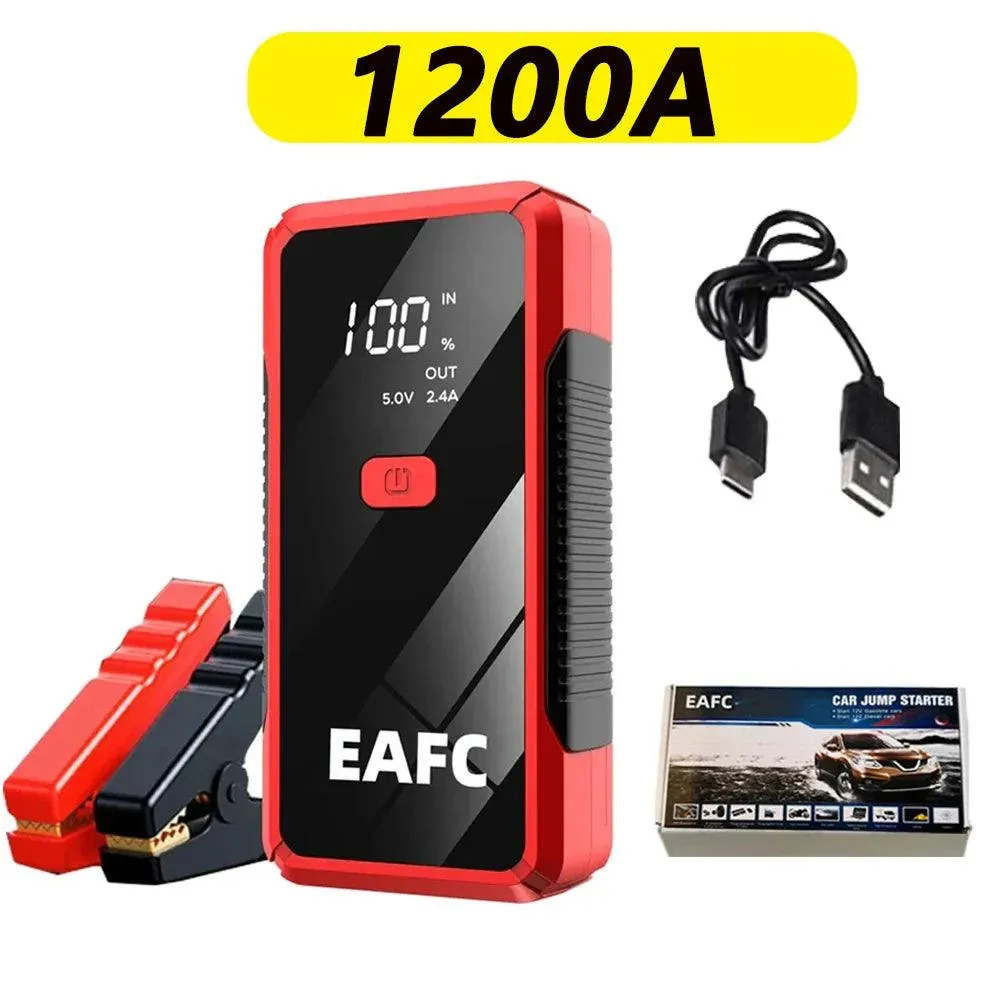 Powerful 600-1200A Emergency Car Jump Starter with Portable Battery Booster and Charger