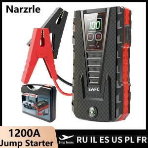 Powerful 600-1200A Emergency Car Jump Starter with Portable Battery Booster and Charger