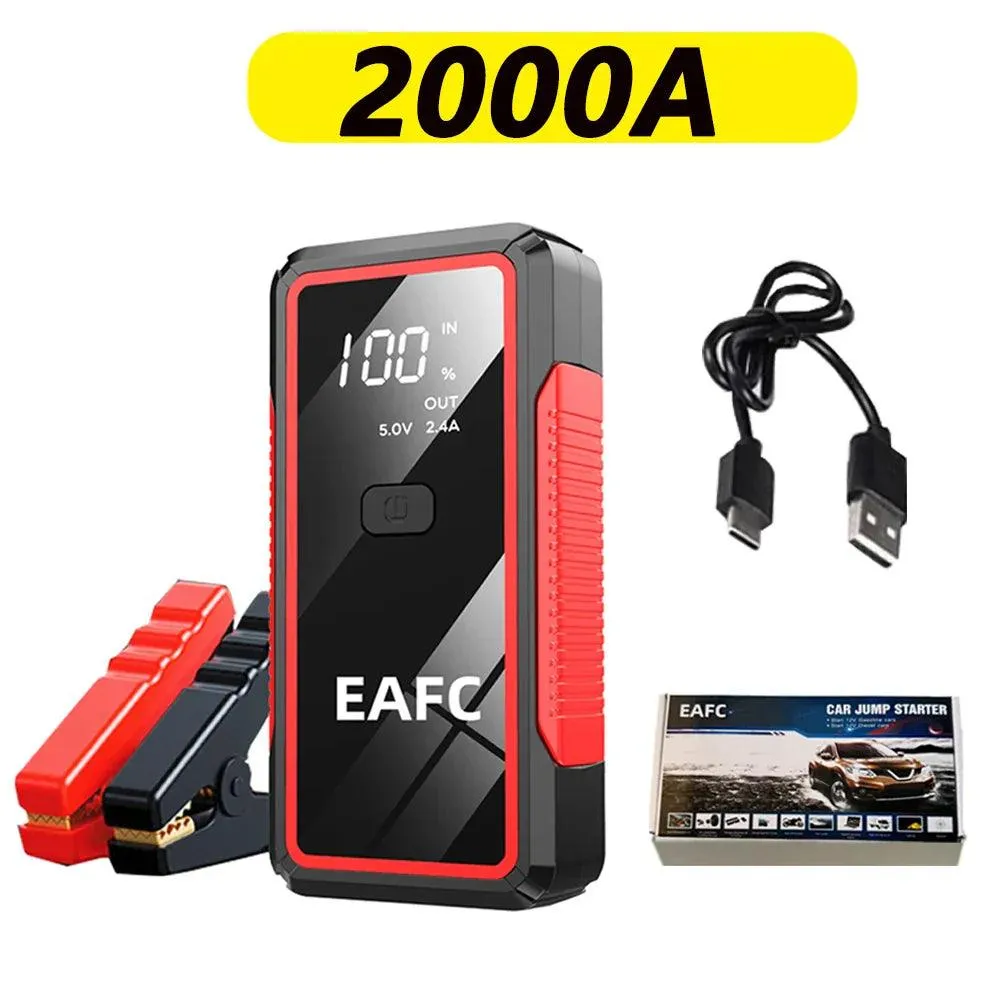 Powerful 600-1200A Emergency Car Jump Starter with Portable Battery Booster and Charger