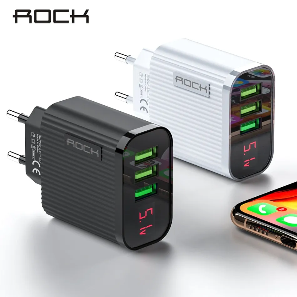 ROCK Digital Display Phone Charger