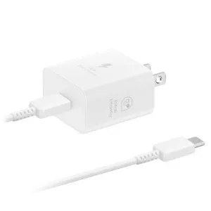 Samsung 25W Super Fast USB-C Wall Charger with USB-C Cable - White