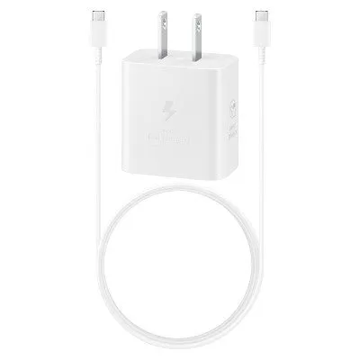 Samsung 25W Super Fast USB-C Wall Charger with USB-C Cable - White