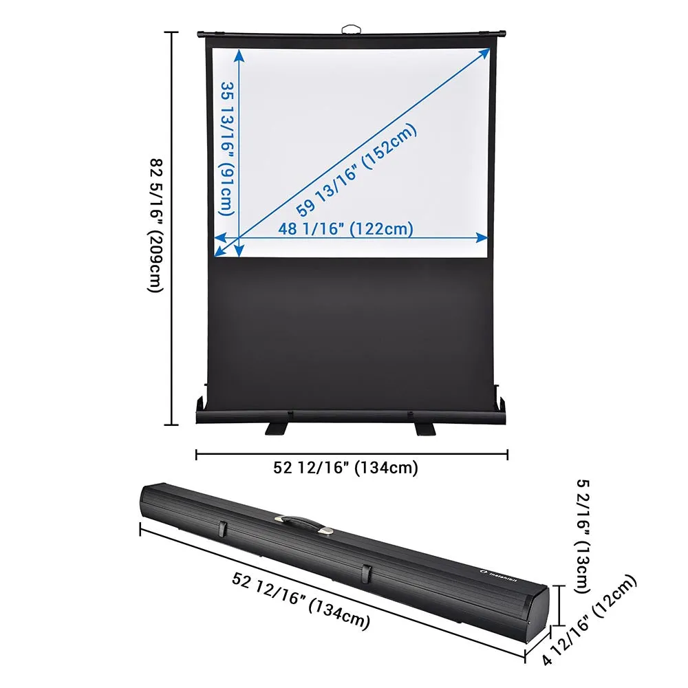 TheLAShop Floor Stand Pull Up Portable Projector Screen 60" 4:3