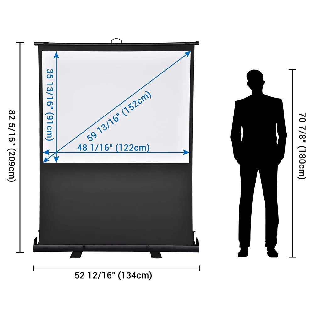 TheLAShop Floor Stand Pull Up Portable Projector Screen 60" 4:3